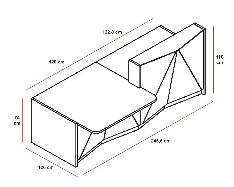 Banque d'accueil Alpa avec PMR - MDD - Blanc brillant, Droite_7