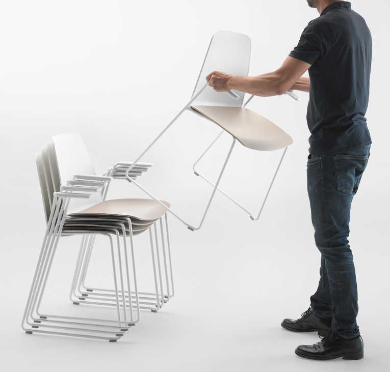 Lunia - Chaise empilable en polypropylène personnalisable, 13 coloris, multiples piètements_7