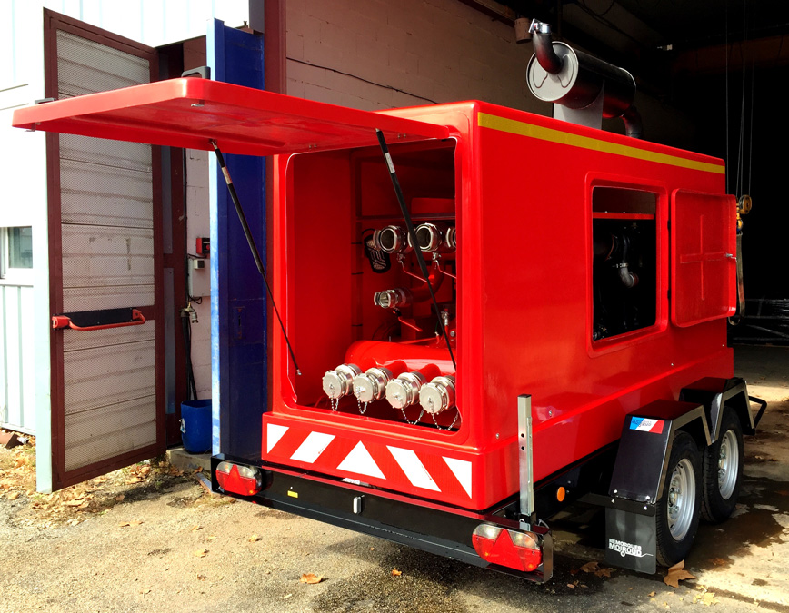 Groupe motopompe pour incendie avec nombreux accessoires optionnels