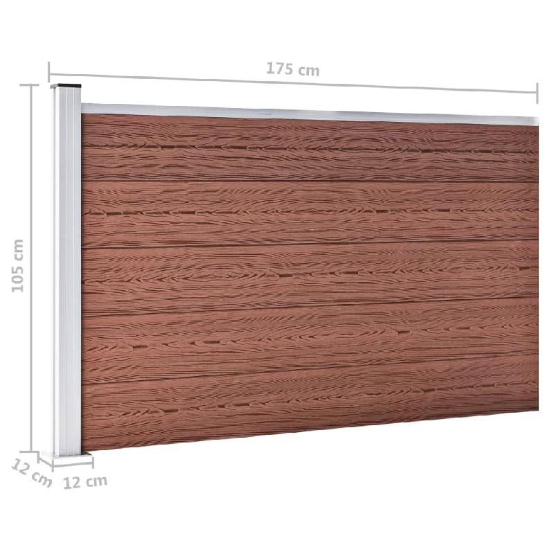 Vidaxl clôture de jardin wpc 175x105 cm marron 49074_7