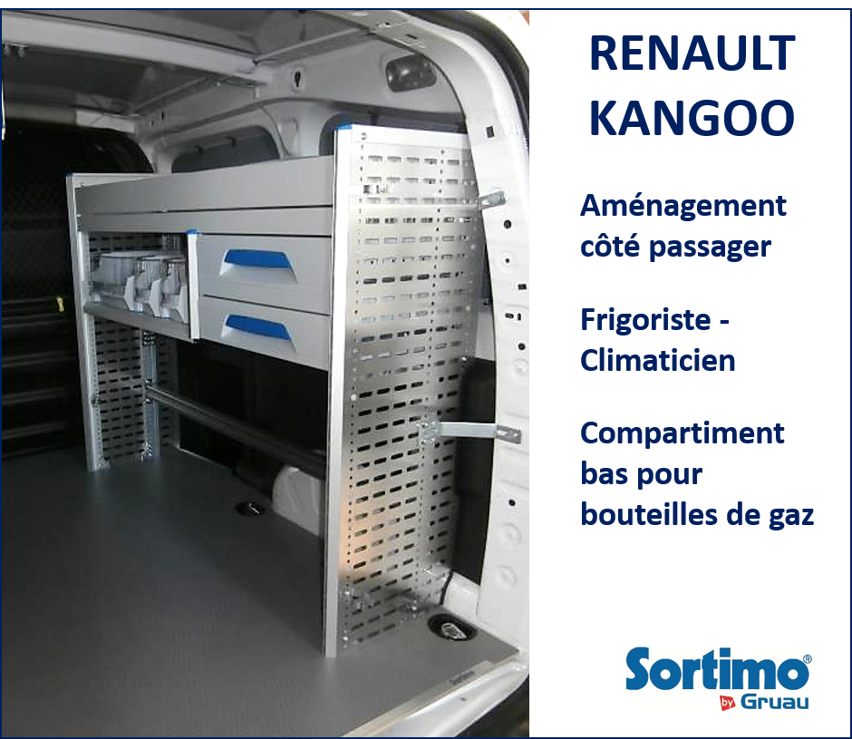 Espace de rangement optimisé pour Renault Kangoo