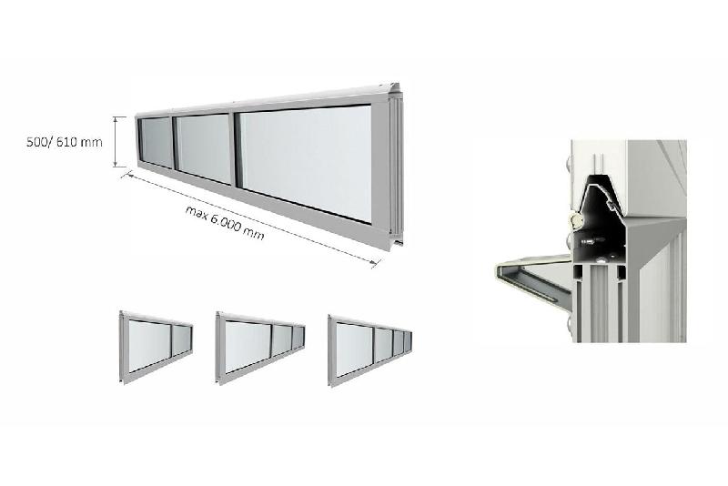 Porte industrielle levante vitrée woodgrain XL - 7250 / 4000_7