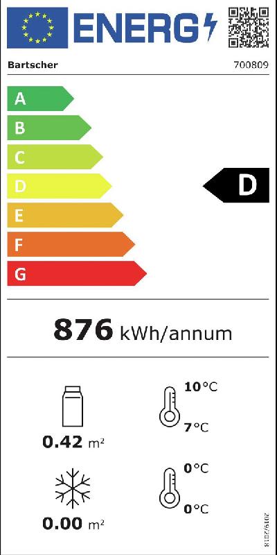 Meuble frigorifique 110L-2F 700809 Bartscher_7