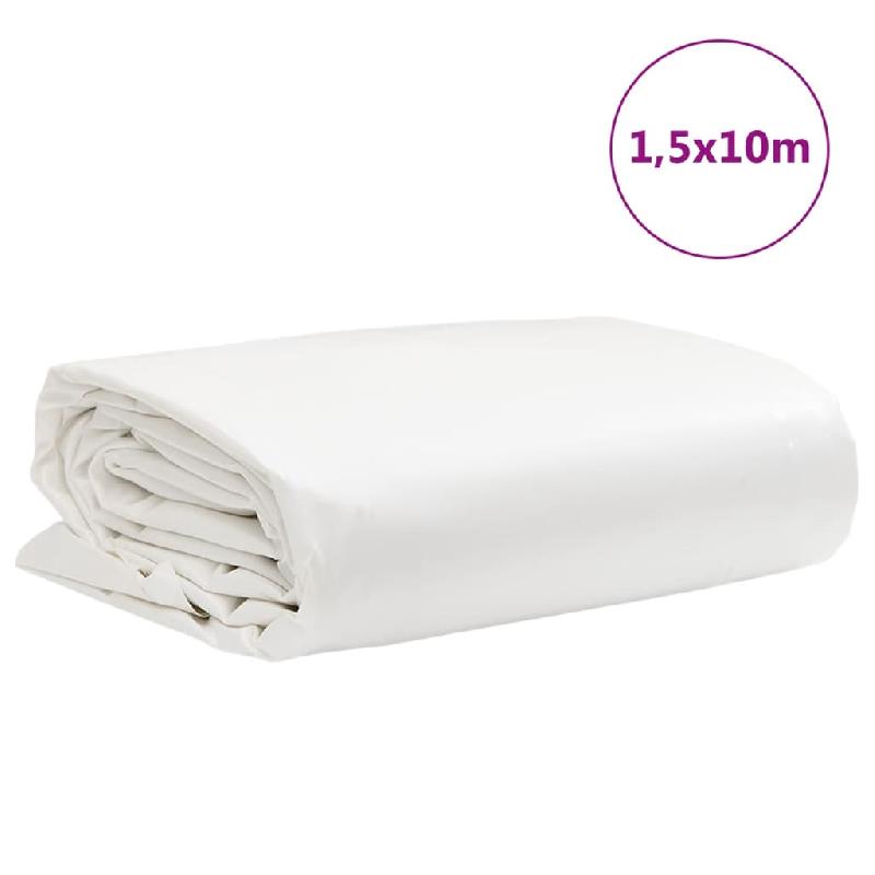 Vidaxl bâche blanc 1,5x10 m 650 g/m² 156190_7