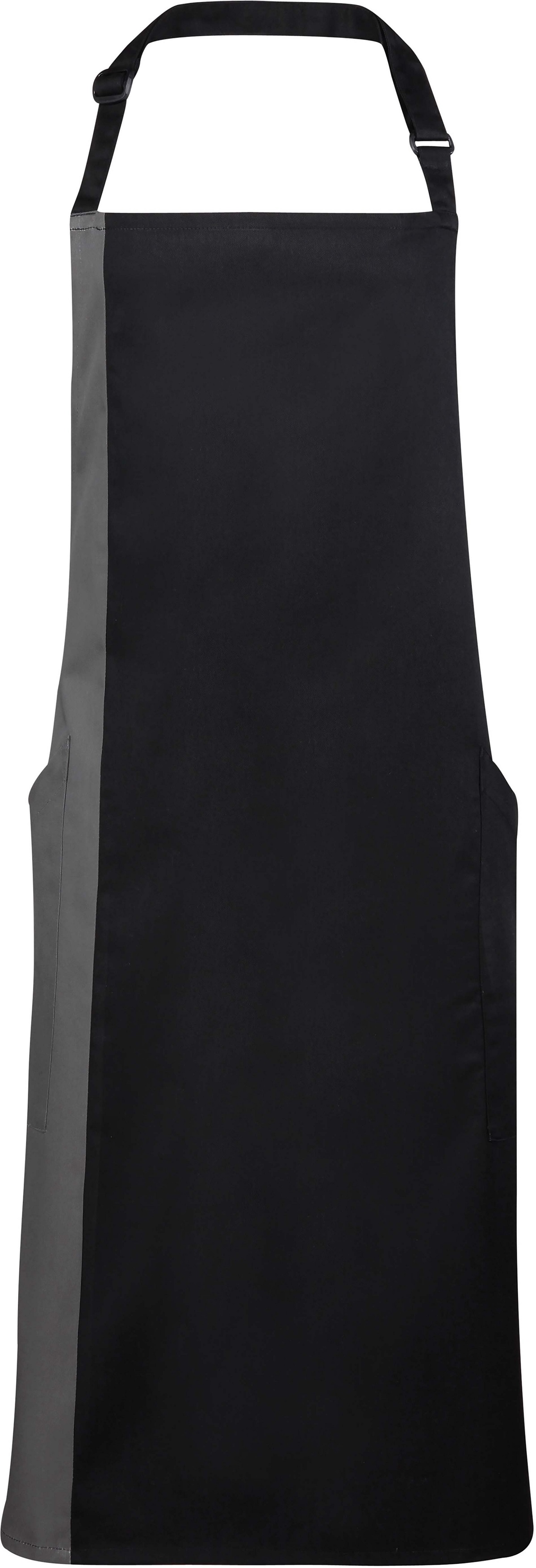 Tablier long à bavette bicolore - plusieurs coloris disponibles - modèle PR162 - polyester et coton twill_7