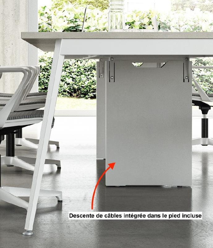 Bureau bench 6 personnes X3 - Officity - Blanc 9010, 360, Béton_7