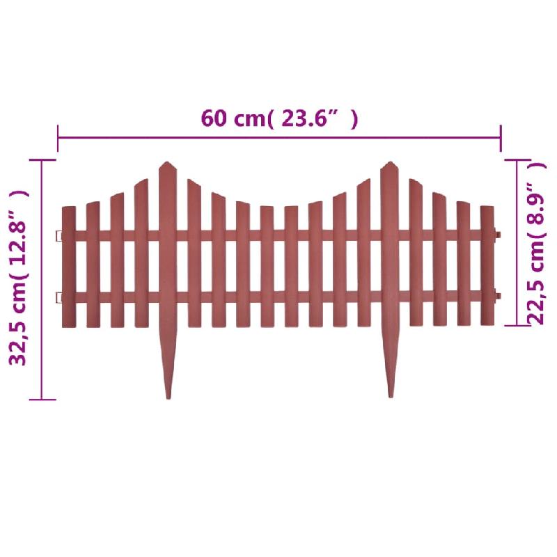 Vidaxl bordures de pelouse 17 pcs 10 m marron 41228_7