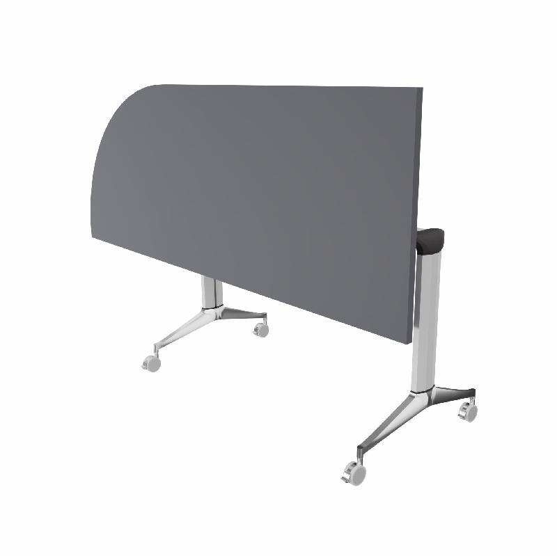 Table de réunion NET, plateau abattant avec retour - Mobel Linea - Alu, Anthracite, Gauche_7