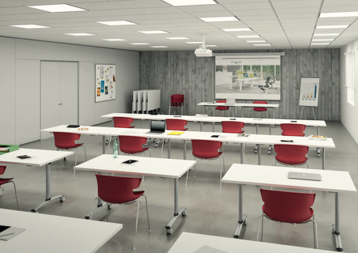 Table modulable, pratique  et esthétique, avec plateau rabattable, idéale pour vos espaces d'apprentissage_7