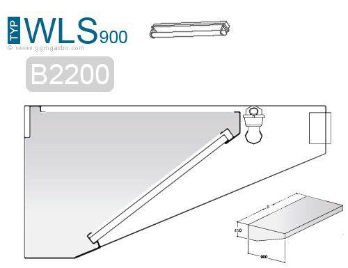 Hotte murale inox statique - 2m20 - avec filtre et lampe | Profondeur 900 mm_7