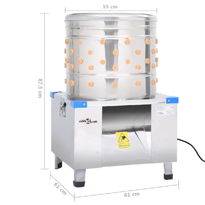 Vidaxl plumeuse à poules acier inoxydable 131 doigts 1500 w 147800_7