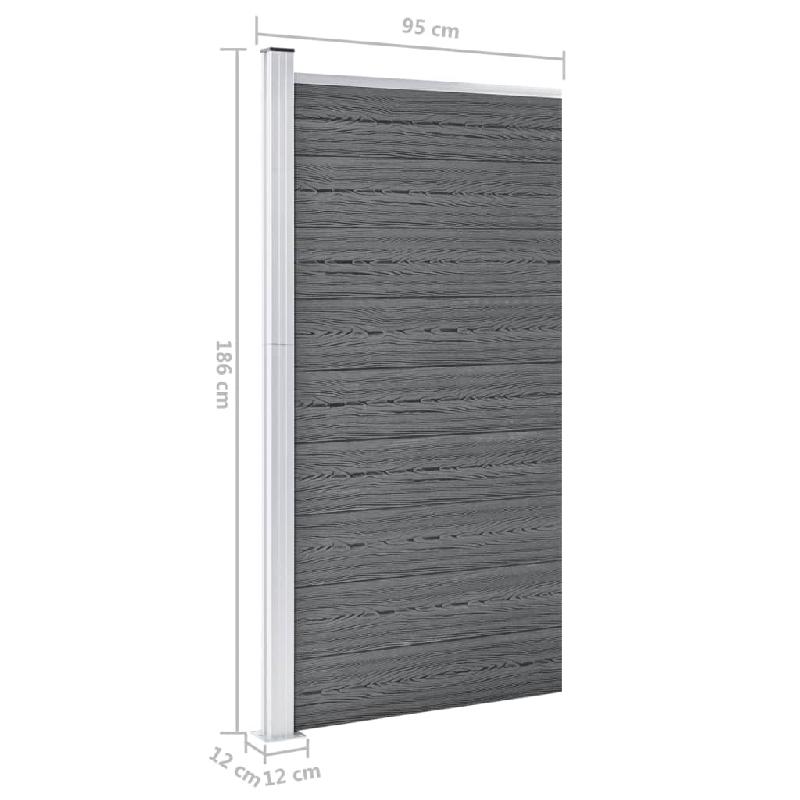 Vidaxl panneau de clôture wpc 95x186 cm gris 148978_7