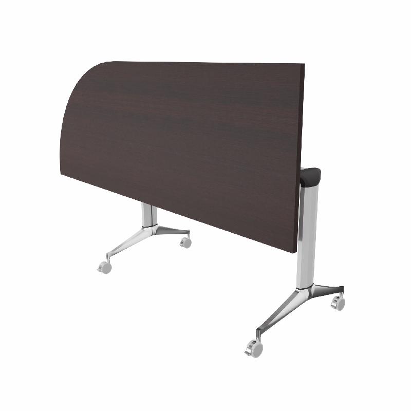 Table de réunion NET, plateau abattant avec retour - Mobel Linea - Alu, Wenge, Gauche_7