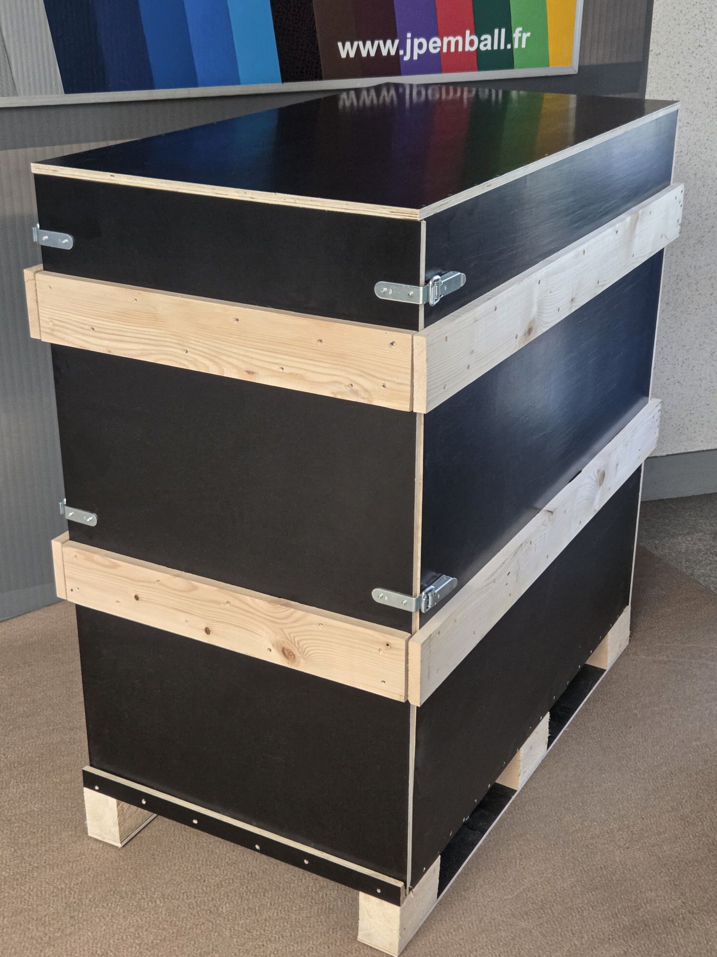 Caisse en bois réutilisable sur mesure, type Navette_7