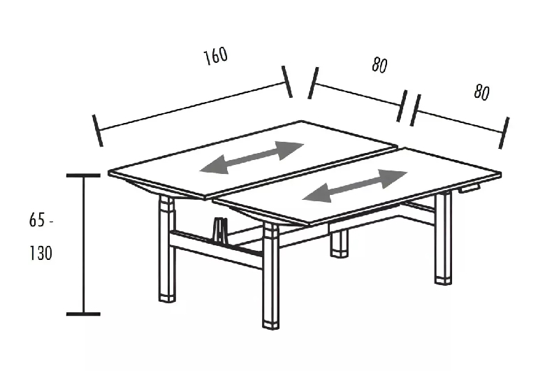 Bench vis-à-vis de 2 postes réglables en hauteur à 2 x 2 moteurs So Baza_7