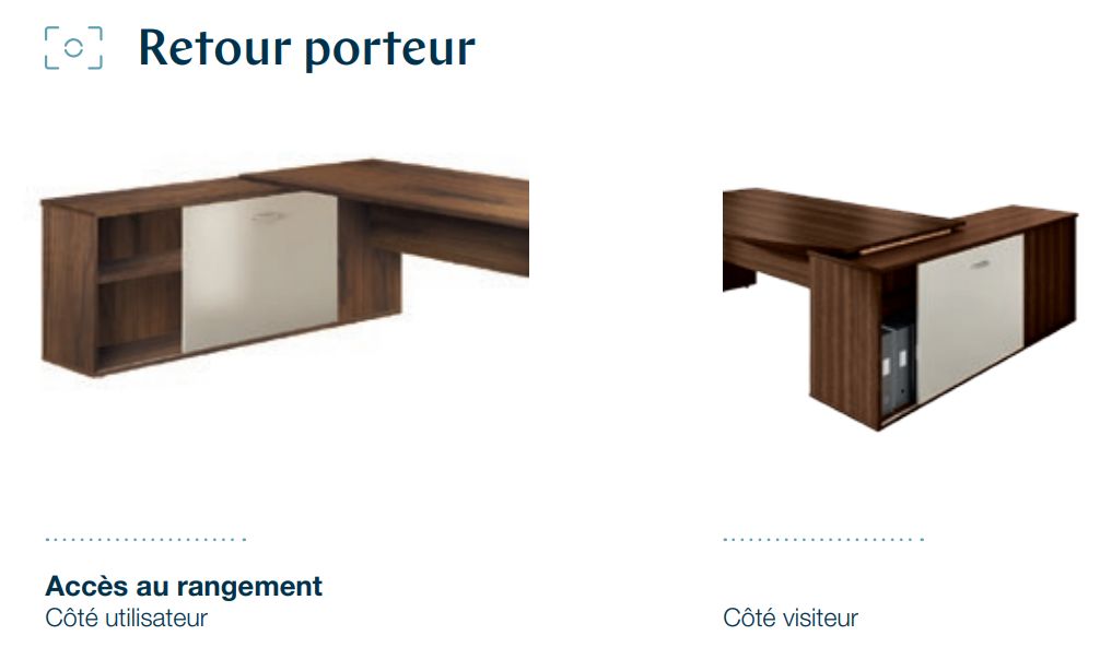 Bureau de direction - MOKA - pieds panneaux avec entretoise - fabriqué en France - surface antibactérienne_7