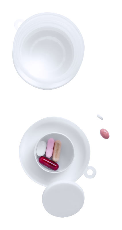 Mug pliable en plastique - avec pilulier et mousqueton - 220 ml - couleur blanc_7