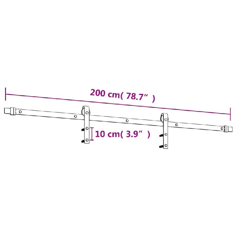 Vidaxl porte coulissante et kit de quincaillerie 95x210 cm pin massif 3202990_7