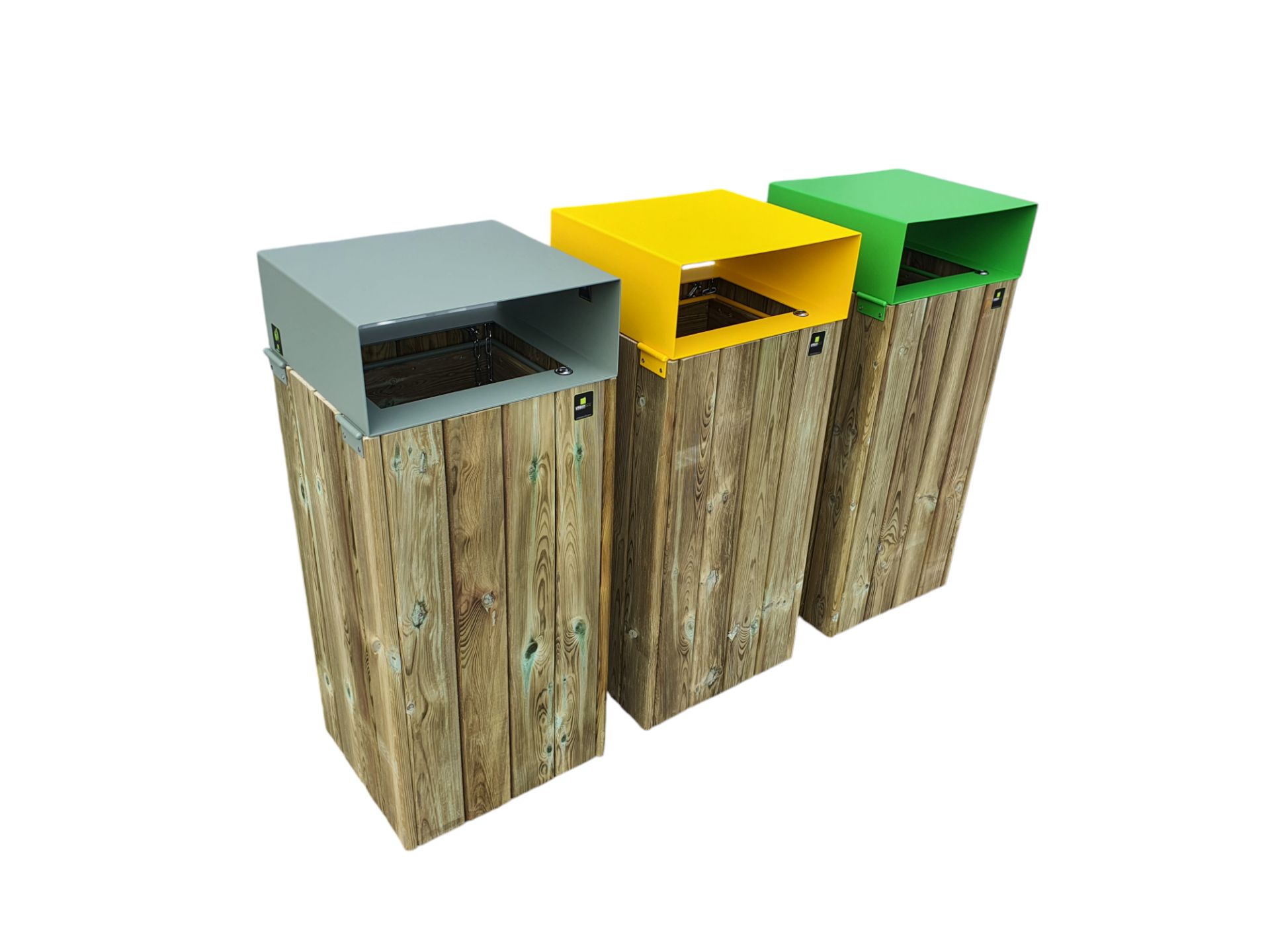 Poubelle tri sélectif en bois durable_0