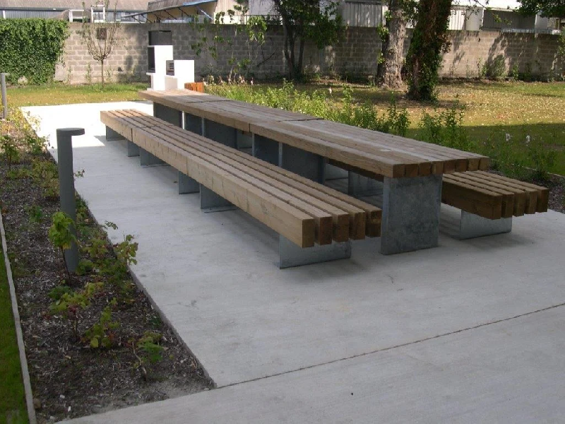 Banquette KASTEL bois et acier galva_7