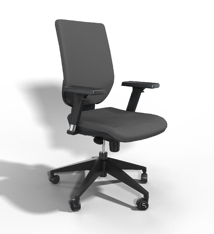 Siège de bureau Tertio haut dossier synchrone - Sokoa - Gris, Réglable hauteur_7