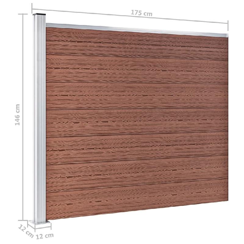 Vidaxl panneau de clôture wpc 175x146 cm marron 148981_7