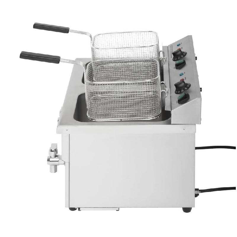 Friteuse à induction à poser - 2 cuves de 7,5 L - 3 kW - Buffalo - CT012_7