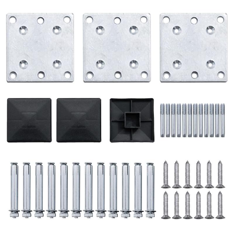 Vidaxl ensemble de panneau de clôture wpc 353x105 cm noir 3070447_7