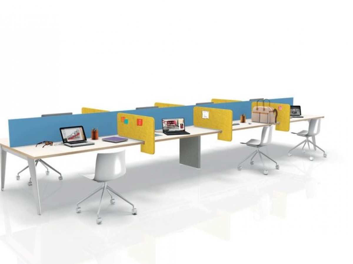 Bureau bench design et innovant pour espaces ouverts - PIGRECO avec finitions personnalisables et modularité_7
