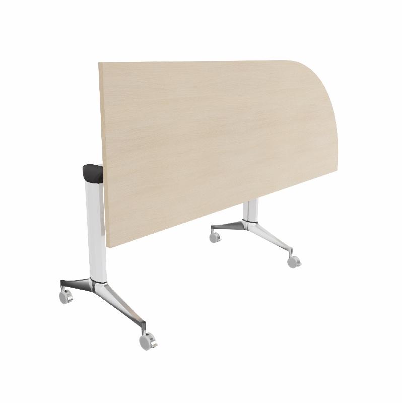 Table de réunion NET, plateau abattant avec retour - Mobel Linea - Blanc, Chêne moyen , Droite_7