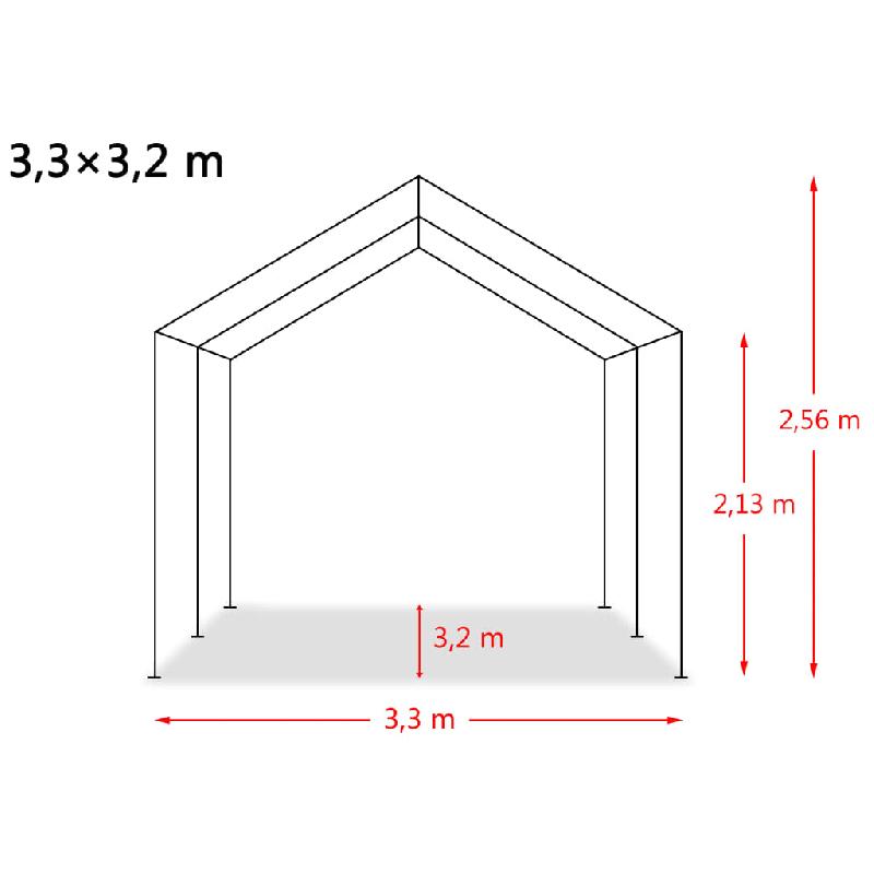Vidaxl tente amovible pour bétail pvc 550 g/m² 3,3 x 3,2 m vert foncé 3055647_7