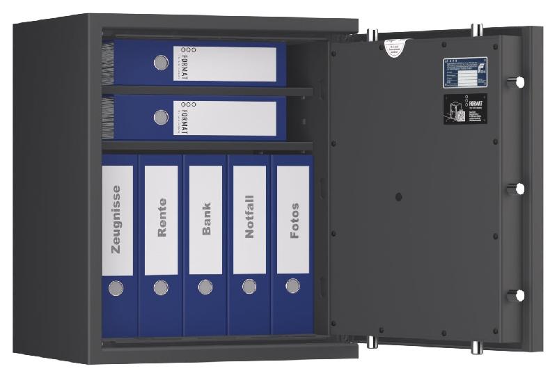 Coffre-fort FORMAT Lyra 3 Classe I - Anti-effraction certifié EN 1143-1 - Serrure électronique S&G Spartan 1006 / Graphite RAL 7024_7