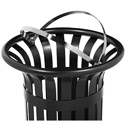 Corbeille publique avec support sac - BORNEO - Acier poudré anti-UV - 35L ou 60L_7