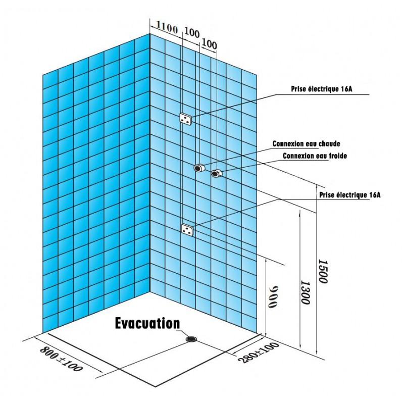SAUNA DOUCHE HAMMAM BOREAL® SH180-G BLANC GAUCHE_7