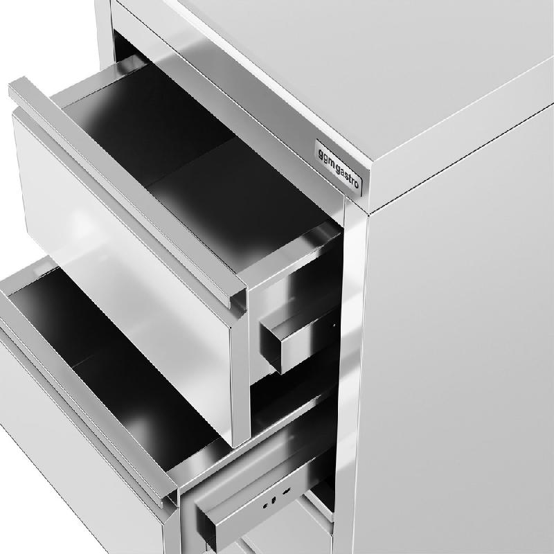 Meuble bas inox à tiroirs PREMIUM - 400 x 600 mm - 4 tiroirs - SS4SI46A_7