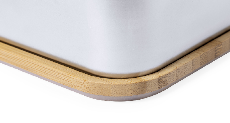 Lunch box en acier inoxydable - couvercle en bambou naturel - 600 ml avec couverts inclus_7