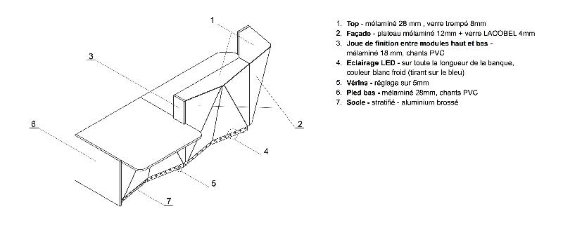 Banque d'accueil d'angle Alpa - MDD - Gris brillant_7