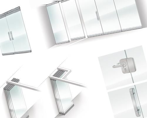 Visio - Cloisons mobiles en verre trempé - Espero BV - Profilés 45 mm_7