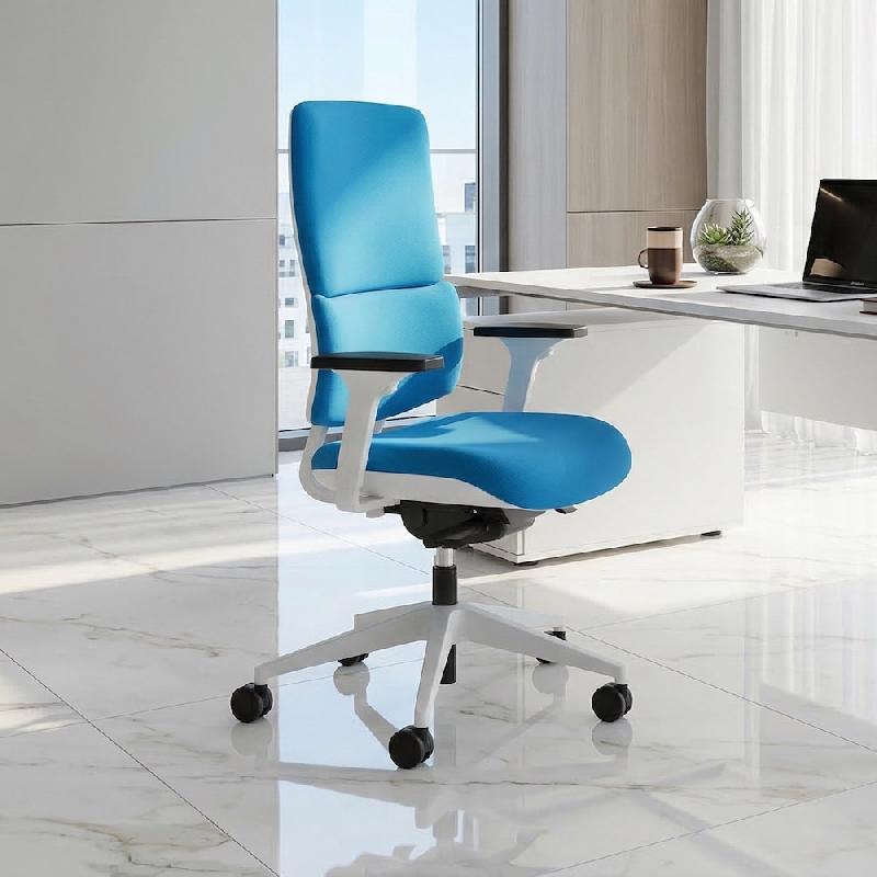 Fauteuil de bureau Wi Max avec coque blanche - Sokoa. - Non, Bleu Turquoise_7