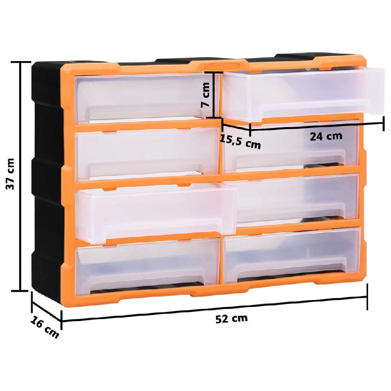 Vidaxl organisateur multi-tiroirs avec 8 grands tiroirs 52x16x37 cm 149599_7
