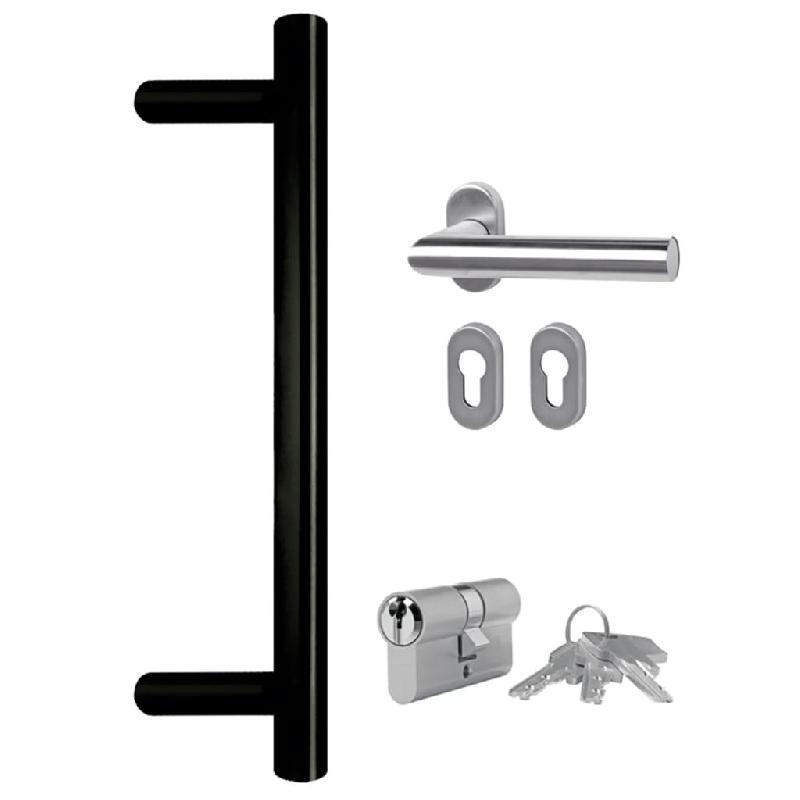 Vidaxl porte d'entrée anthracite 108x200 cm pvc 3157092_7