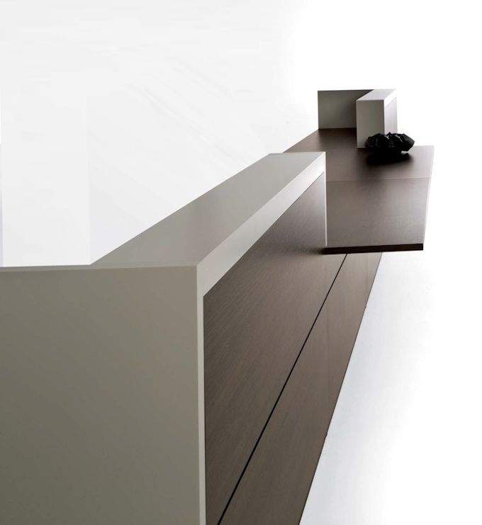 Banque d'accueil VOGUE - lignes épurées et habillage géométrique - personnalisable en coloris et modules_7