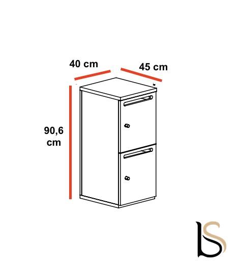 Meuble à casiers avec fentes courrier - Mobel Linea - A clé, 1 x 2 cases_7