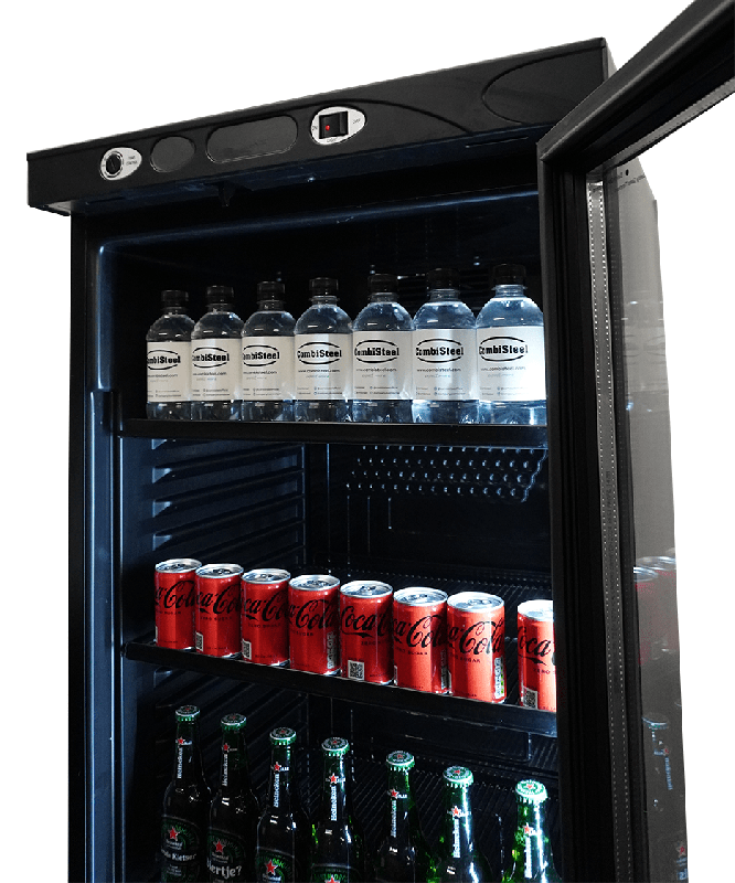 Réfrigérateur 1 porte en verre 382l noir sans canopy l595 7464.0094 COMBISTEEL_7