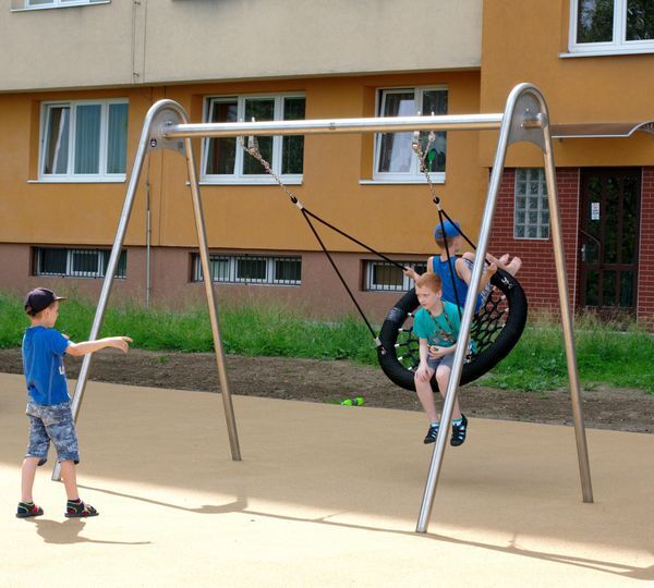 Balançoire double en acier inoxydable - Conforme EN1176 - Référence BT13058 - Haute qualité et durable_7