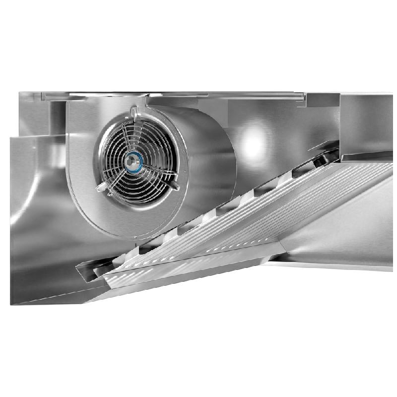 Hotte caisson inox 2m avec moteur, régulateur, filtre et éclairage | Profondeur 900 mm_7
