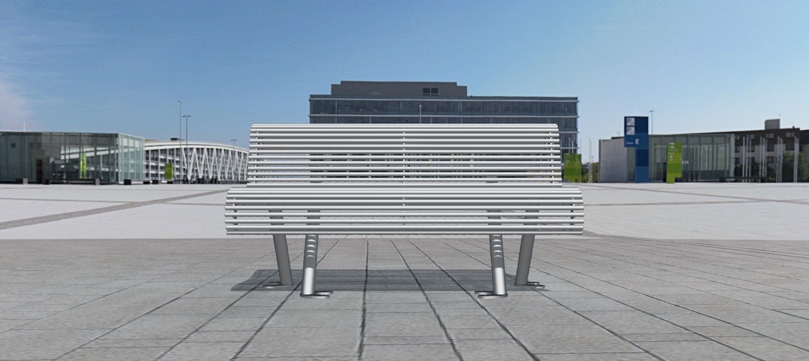 Banc en acier inoxydable à barreaux - Référence MUB33 - Fabriqué en Bretagne - Longueur 150 cm ou sur mesure_7