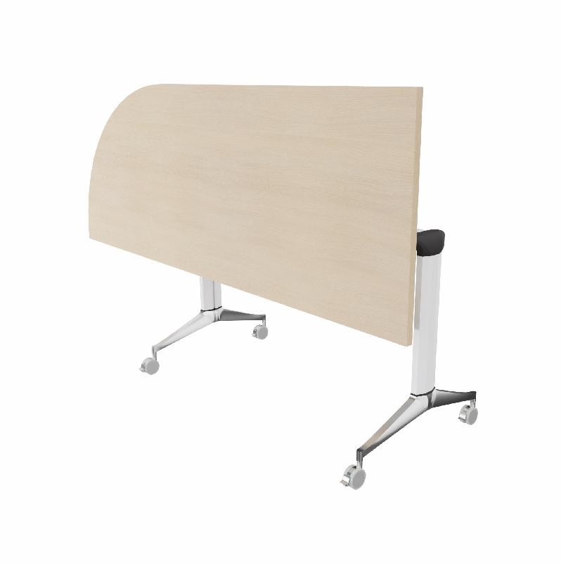 Table de réunion NET, plateau abattant avec retour - Mobel Linea - Blanc, Chêne moyen , Gauche_7