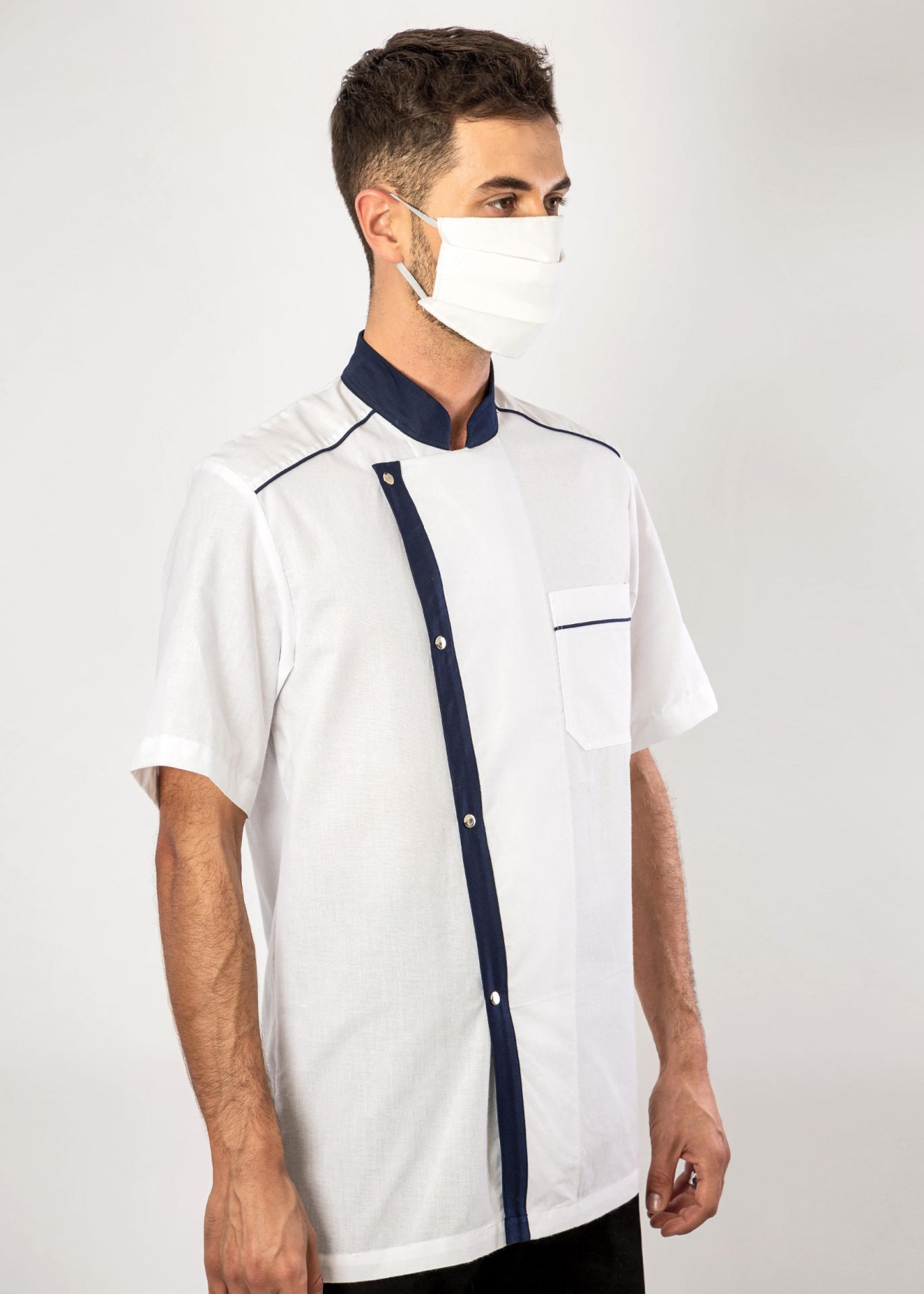 Veste de cuisine mixte - modèle Cagnes - manches courtes ou longues - personnalisable - Made in France_7