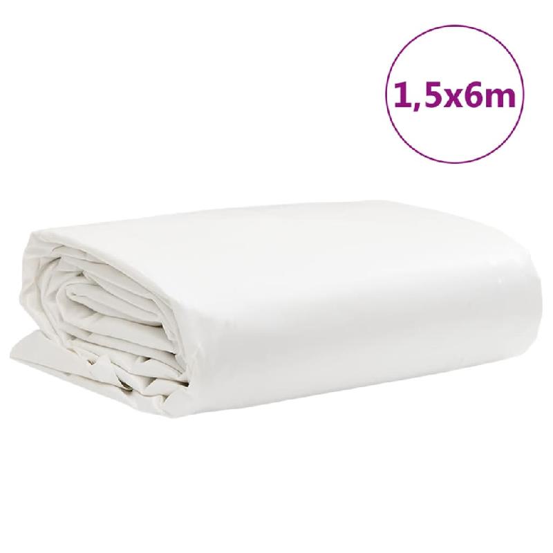 Vidaxl bâche blanc 1,5x6 m 650 g/m² 156189_7